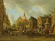 unknow artist The Groenmarkt as seen towards the Westeinde painting